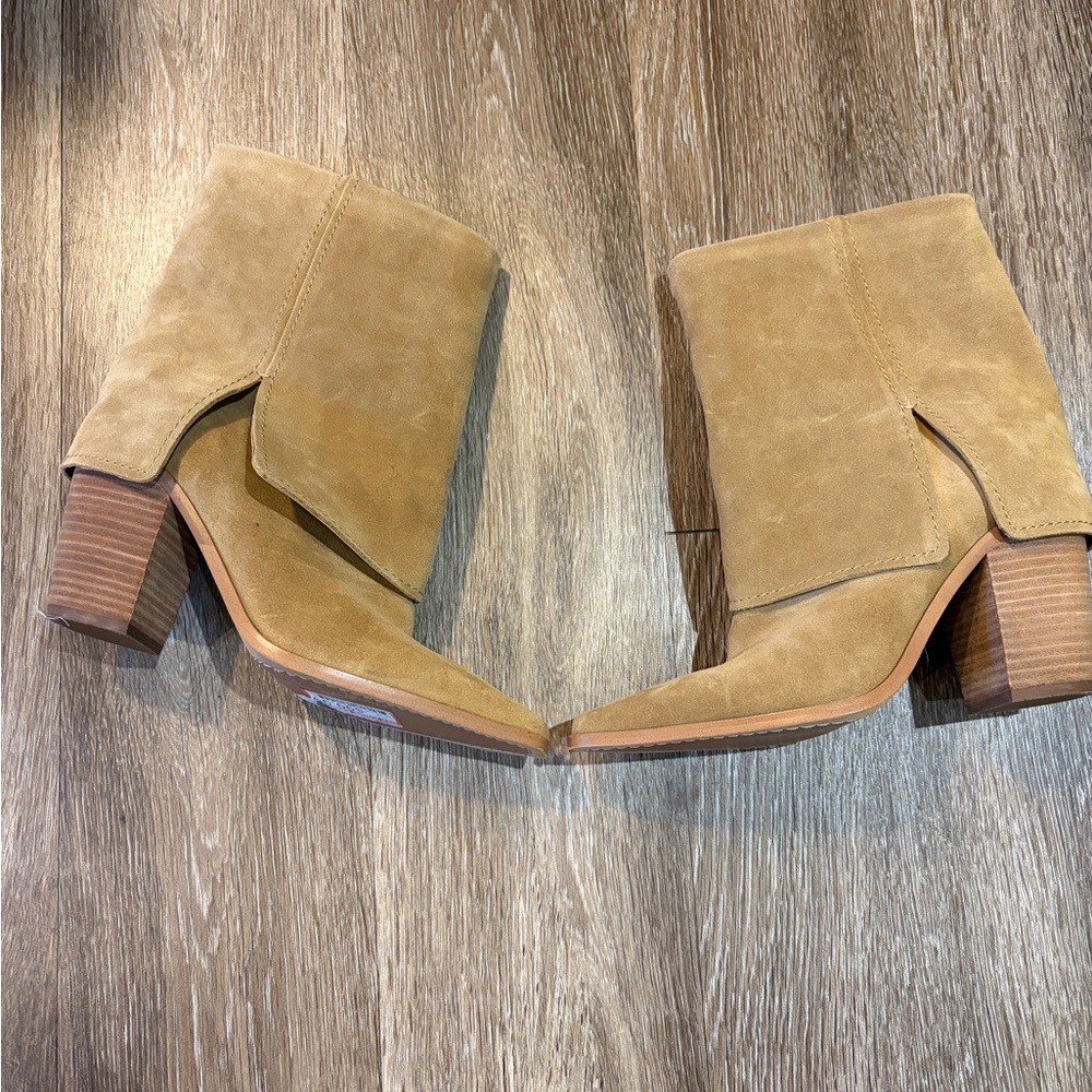 Vince Camuto Camel Suede Ankle Booties - Picture 3 of 5